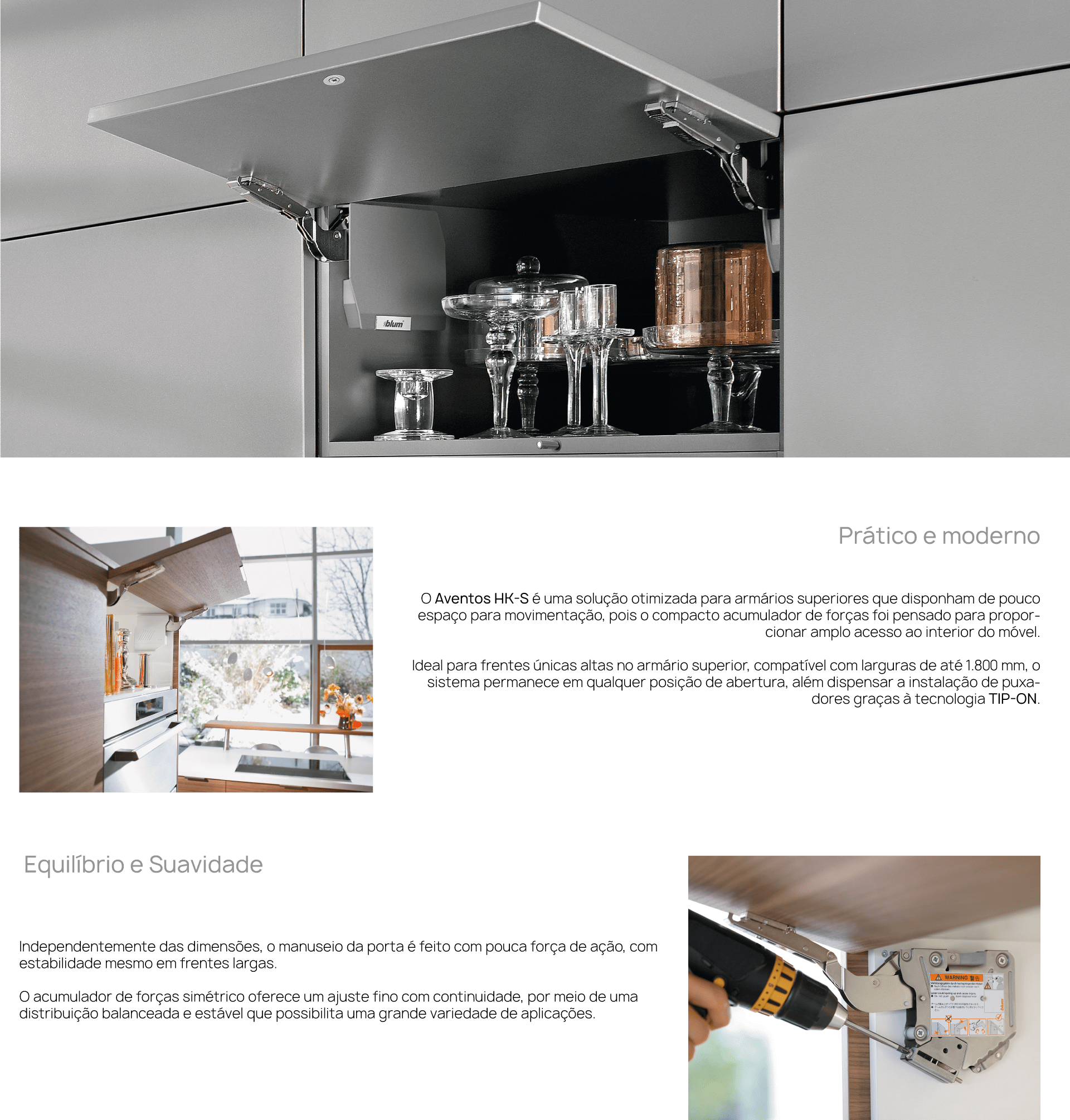 Sistema Aventos HKS Tip On Blum varotti